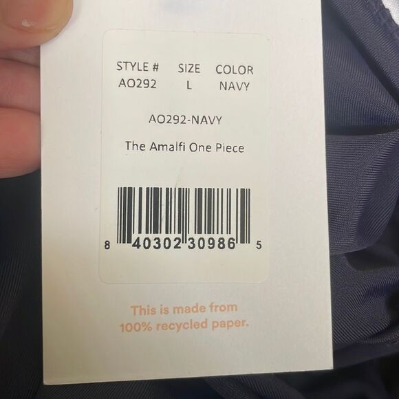 Andie The Amalfi One Piece Swimsuit Navy size L NWT minimalist - Picture 5 of 7